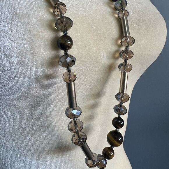 LOFT Bead Silver-tone Long Necklace - Picture 2 of 5